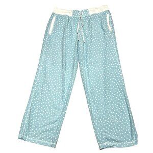 Nautica Quilted Baby Blue Wide Leg Sleep Pants Sz Medium Womens with Pockets & P